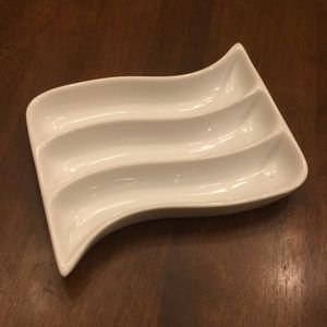 Crate and Barrel wavy appetizer serving dish